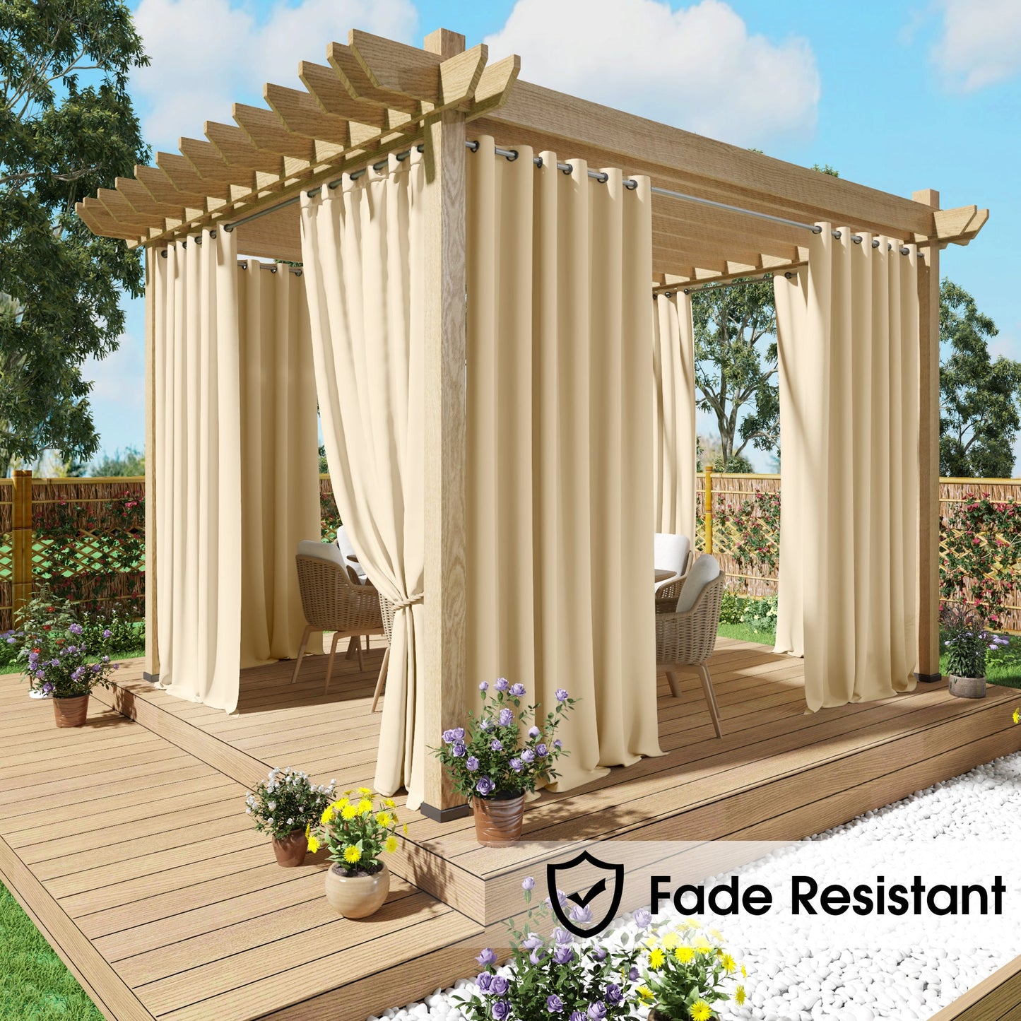 Fade Resistant Waterproof Patio Outdoor Curtain 1 Panel | Outdoor Plus