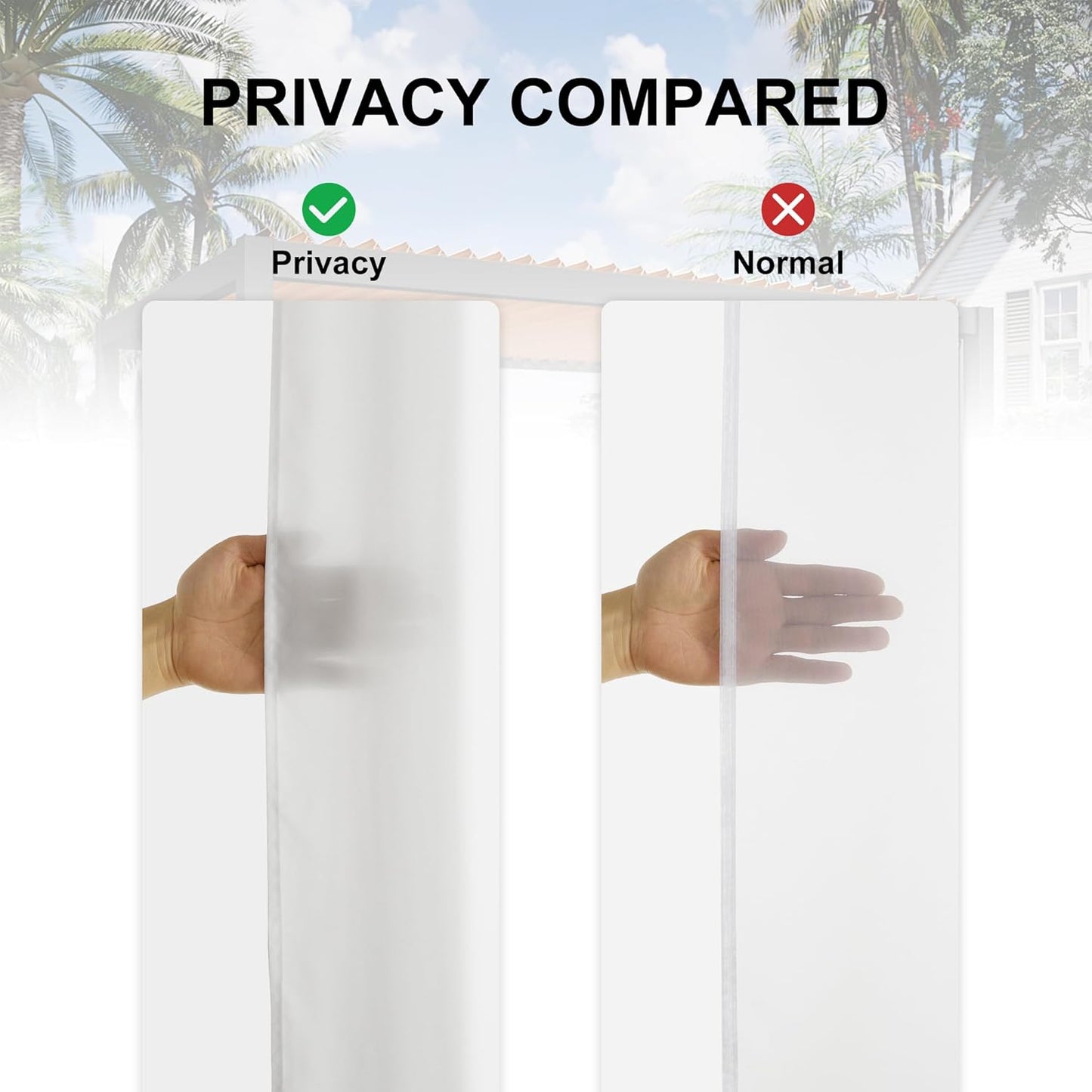 Privacy Outdoor Sheer Curtains Waterproof for Patio 2 Panels