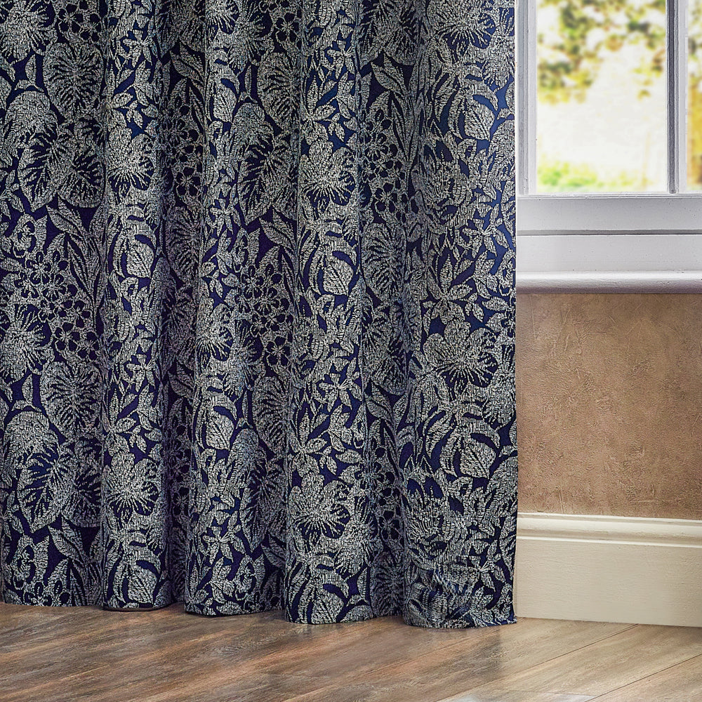 Bali Jacquard Room Darkening Eyelet Curtains Midnight