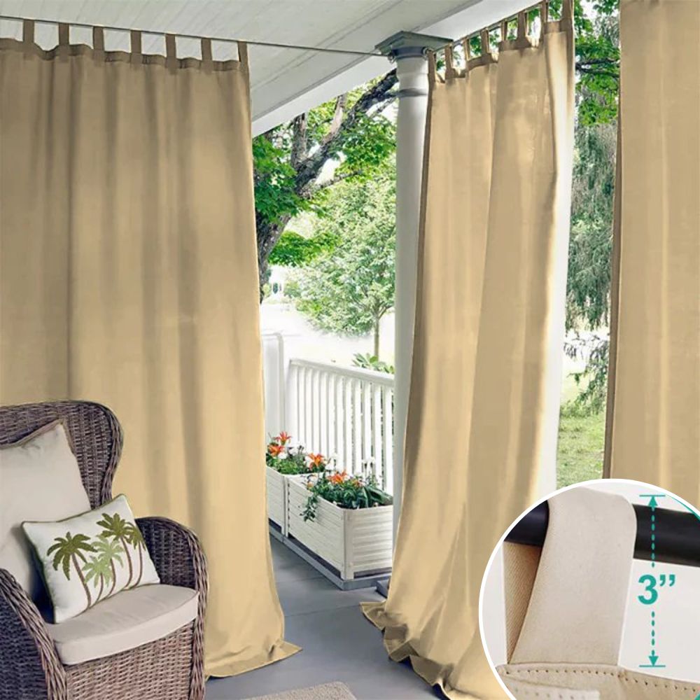 Porch Deck Waterproof Tab Top Outdoor Curtains 1 Panel | Outdoor Standard