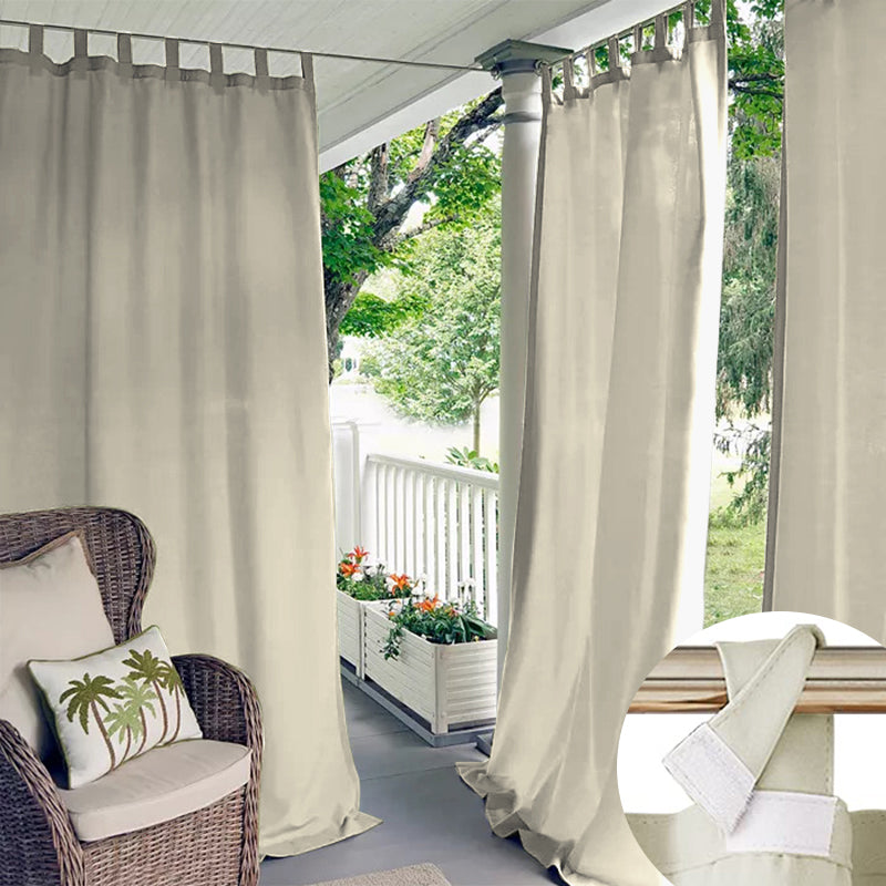 Velcro Tab Top Waterproof Outdoor Curtains for Garage / Patio, 1 Panel | Outdoor Standard
