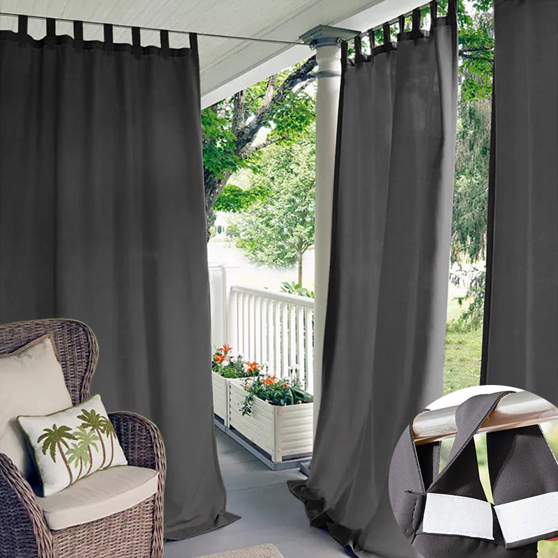 Velcro Tab Top Waterproof Outdoor Curtains for Garage / Patio, 1 Panel | Outdoor Standard