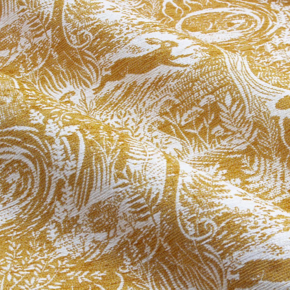 Winter Woods Chenille Room Darkening Eyelet Curtains Ochre