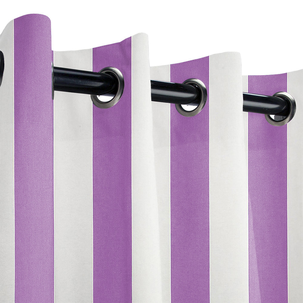 Grommet Top Windproof and Waterproof Striped Outdoor Curtains 1 Panel | Fadenomore