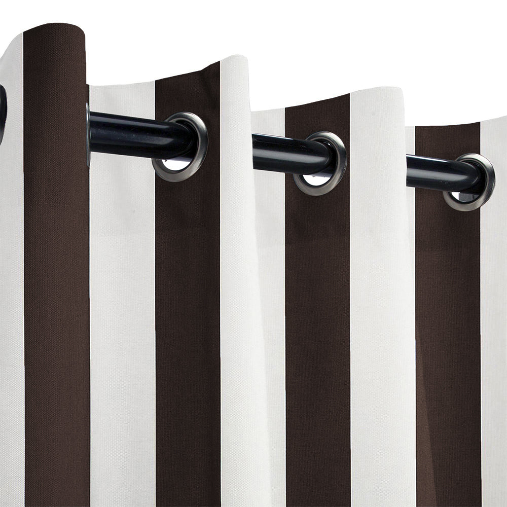 Grommet Top Windproof and Waterproof Striped Outdoor Curtains 1 Panel | Fadenomore