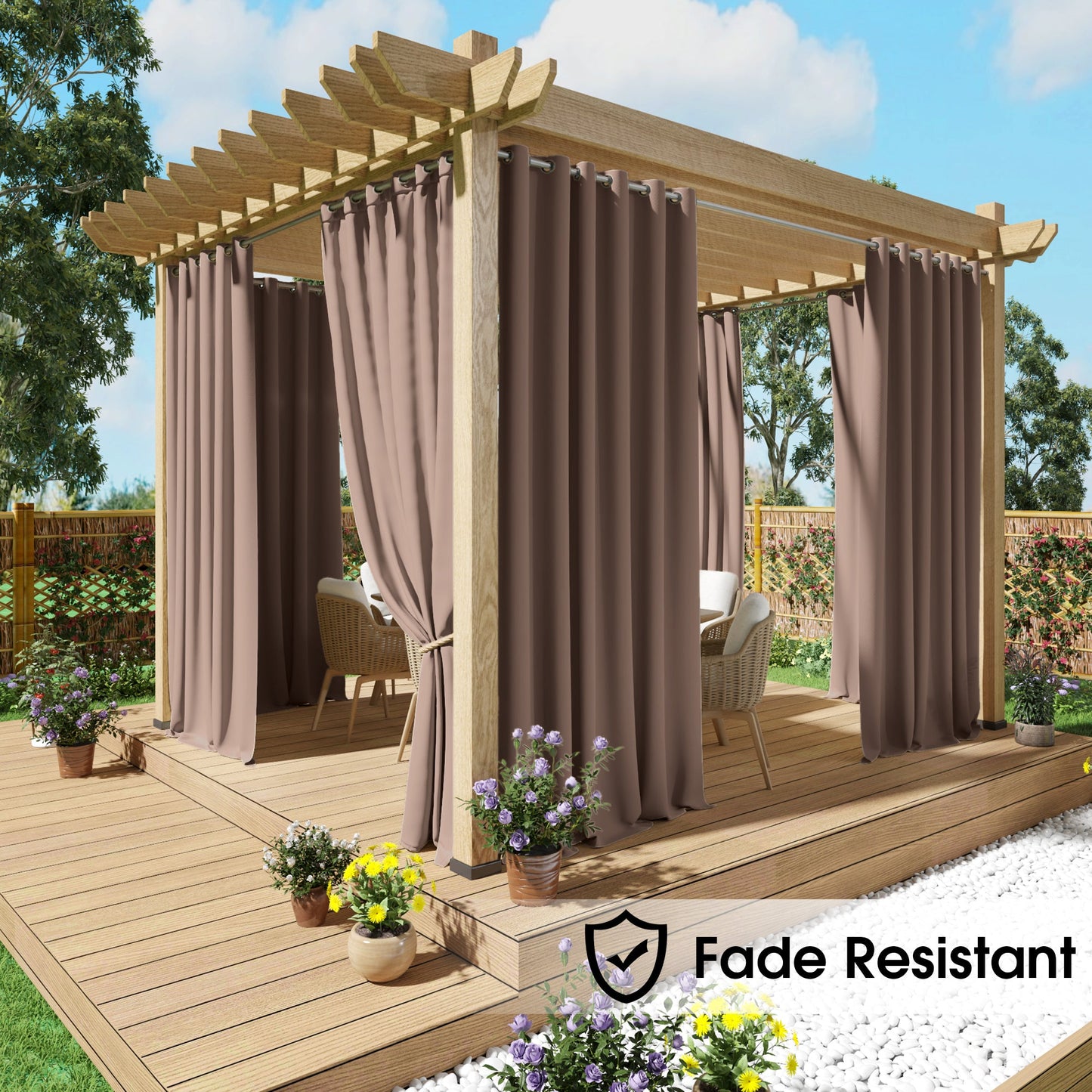 Fade Resistant Waterproof Patio Outdoor Curtain 1 Panel | Outdoor Plus