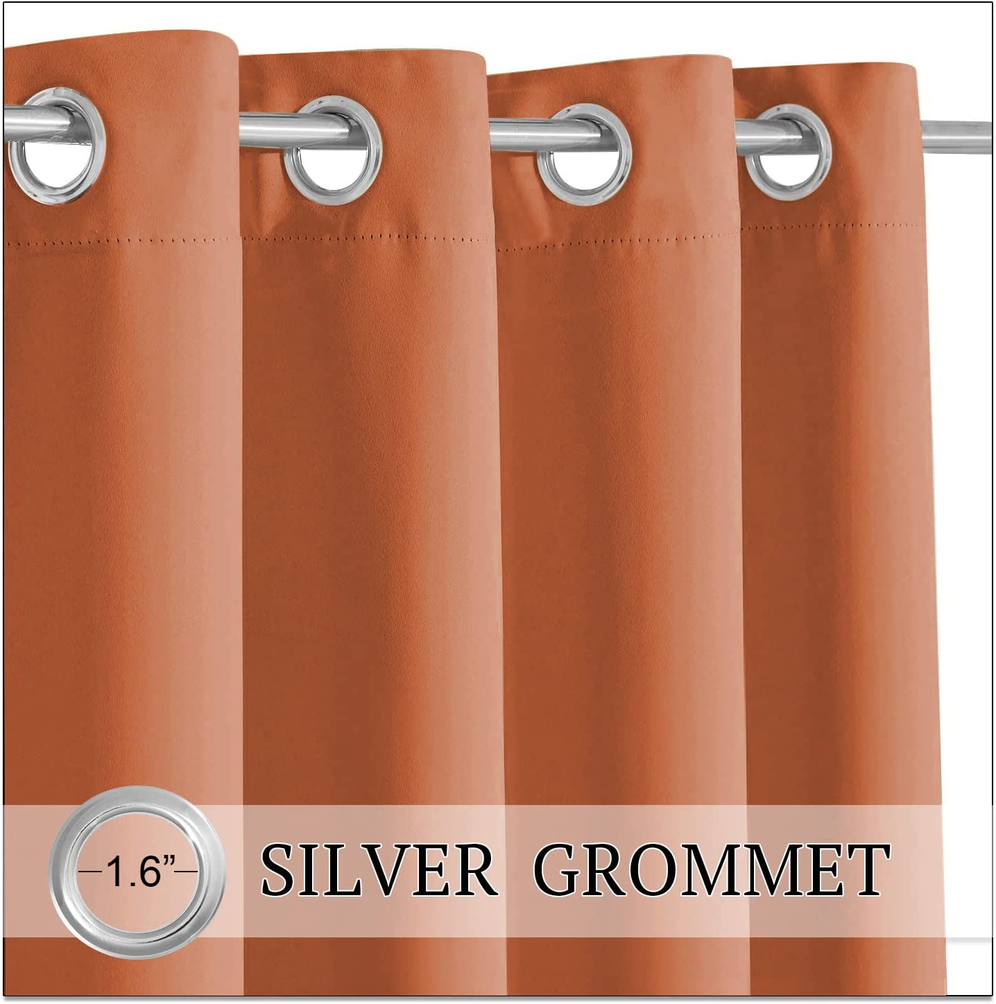 Waterproof Grommet Top Patio Curtain Outdoor Curtain 2 Panels | Outdoor Standard