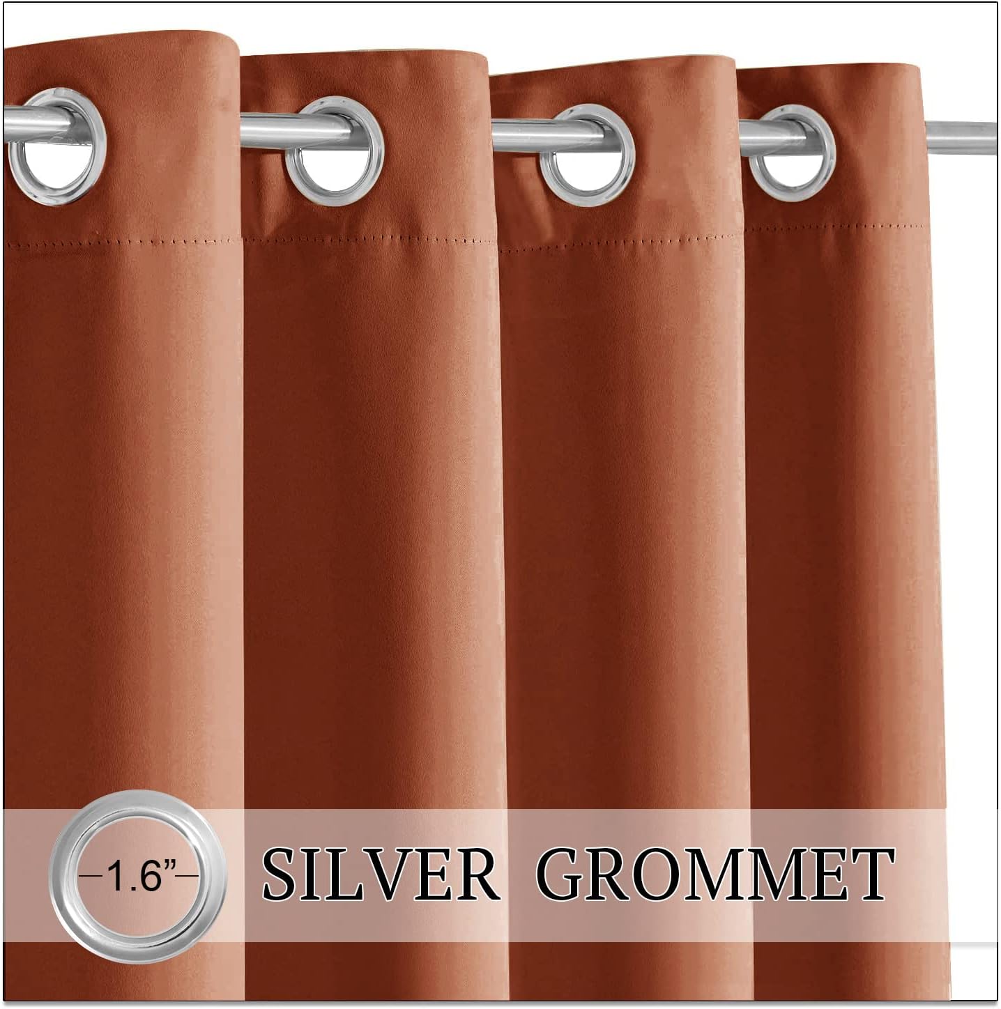 Top & Bottom Grommet Windproof Outdoor Curtains for Patio 1 Panel | Outdoor Standard