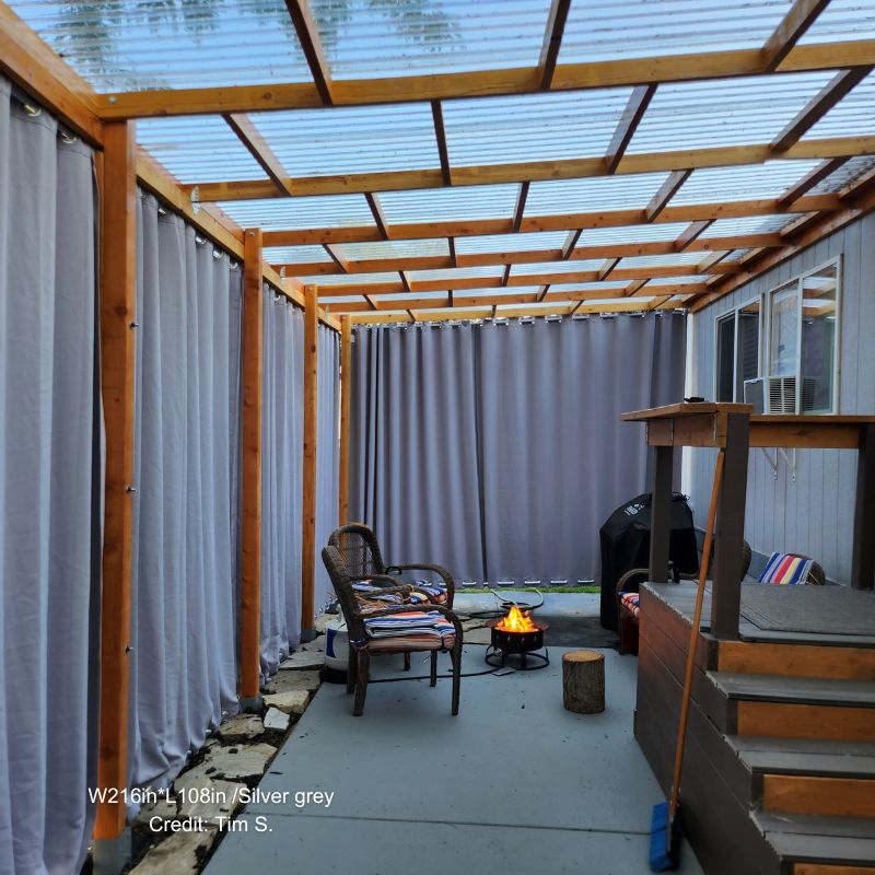 Top & Bottom Grommet Windproof Outdoor Curtains for Patio 1 Panel | Outdoor Standard