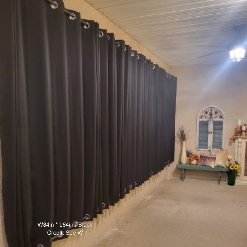 Top & Bottom Grommet Windproof Outdoor Curtains for Patio 1 Panel | Outdoor Standard