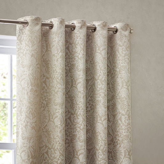 Bali Jacquard Room Darkening Eyelet Curtains Natural