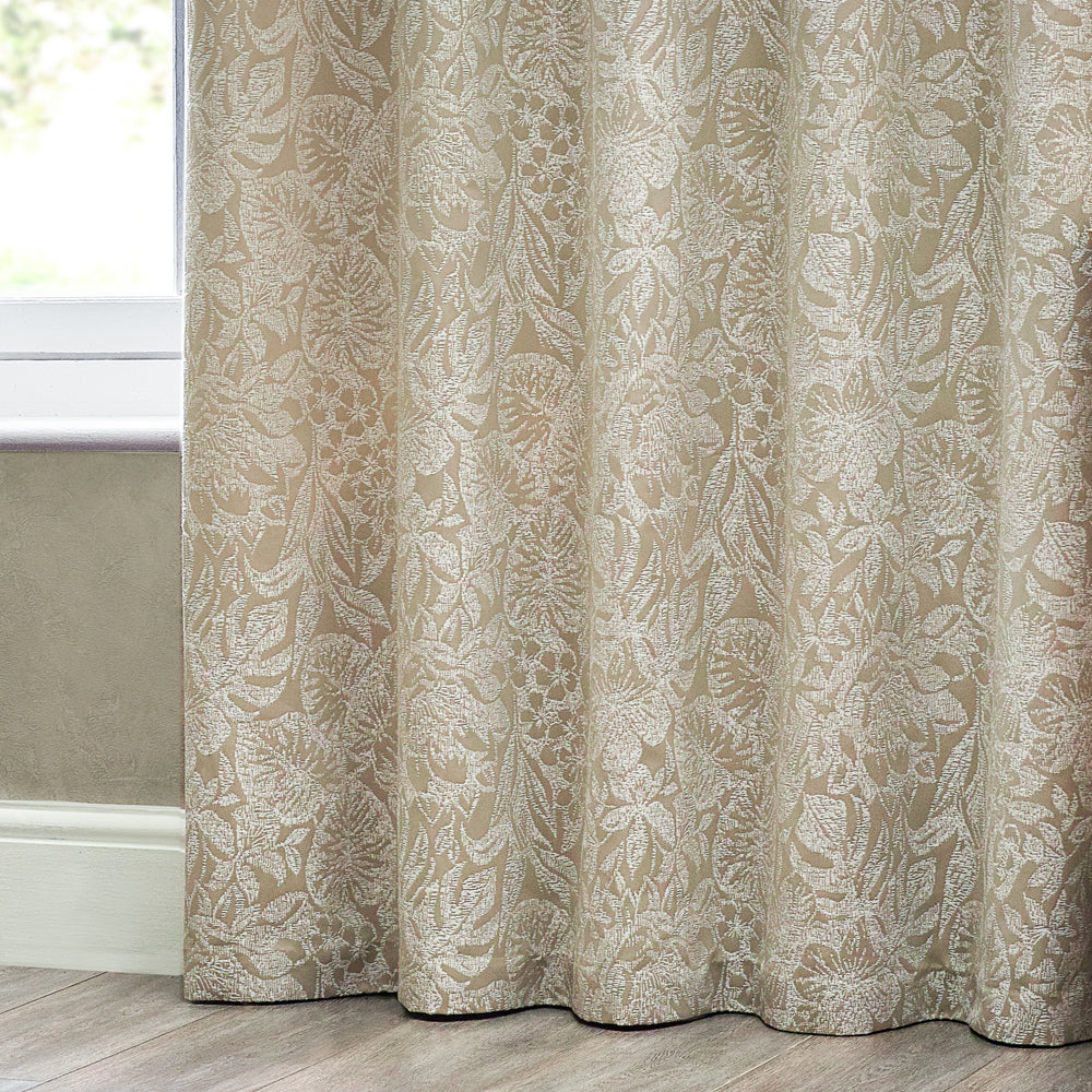 Bali Jacquard Room Darkening Eyelet Curtains Natural