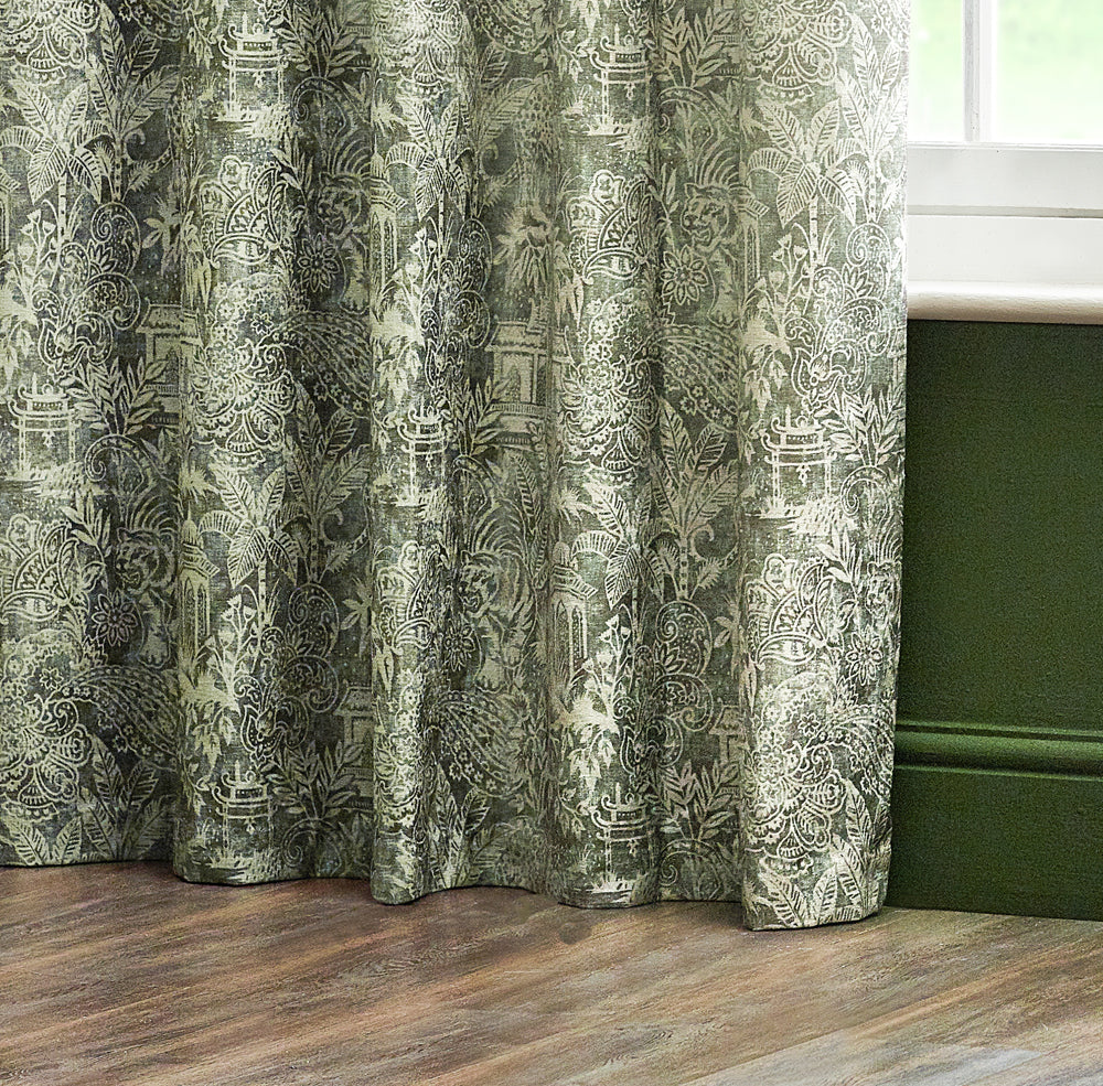 Bengal Chenille Room Darkening Eyelet Curtains Sage
