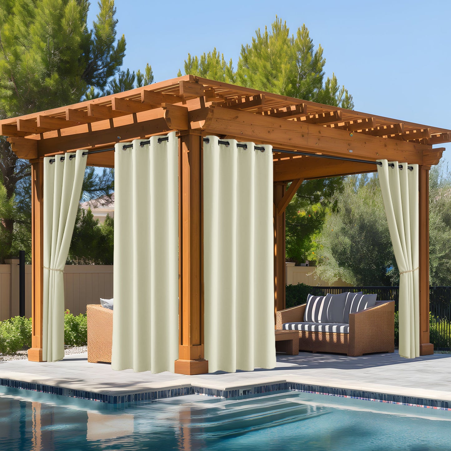 Fade Resistant Waterproof Patio Outdoor Curtain 1 Panel | Outdoor Plus