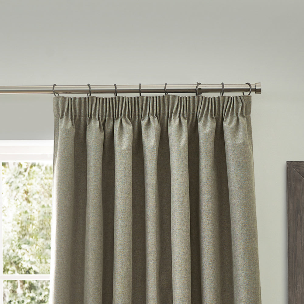Dawn Textured Blackout Pencil Pleat Curtains Natural