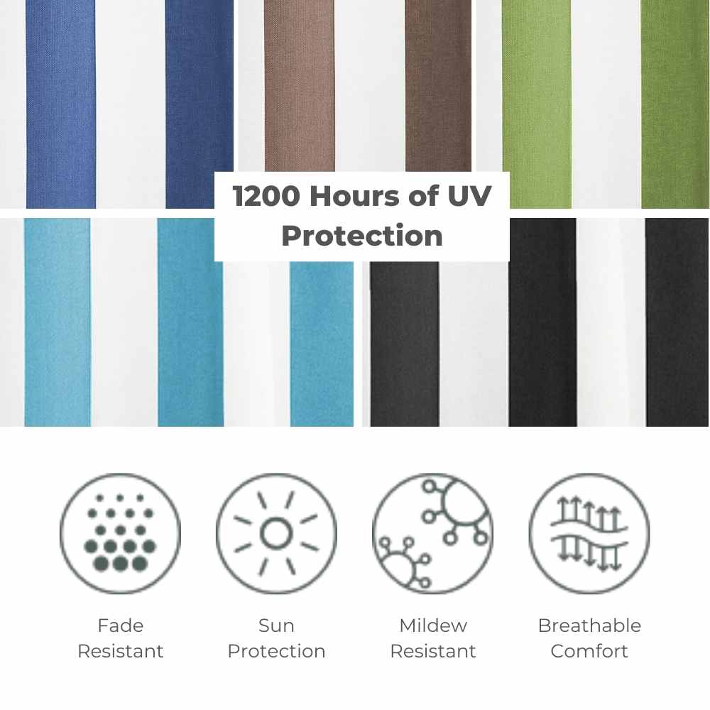 Grommet Top Windproof and Waterproof Striped Outdoor Curtains 1 Panel | Fadenomore