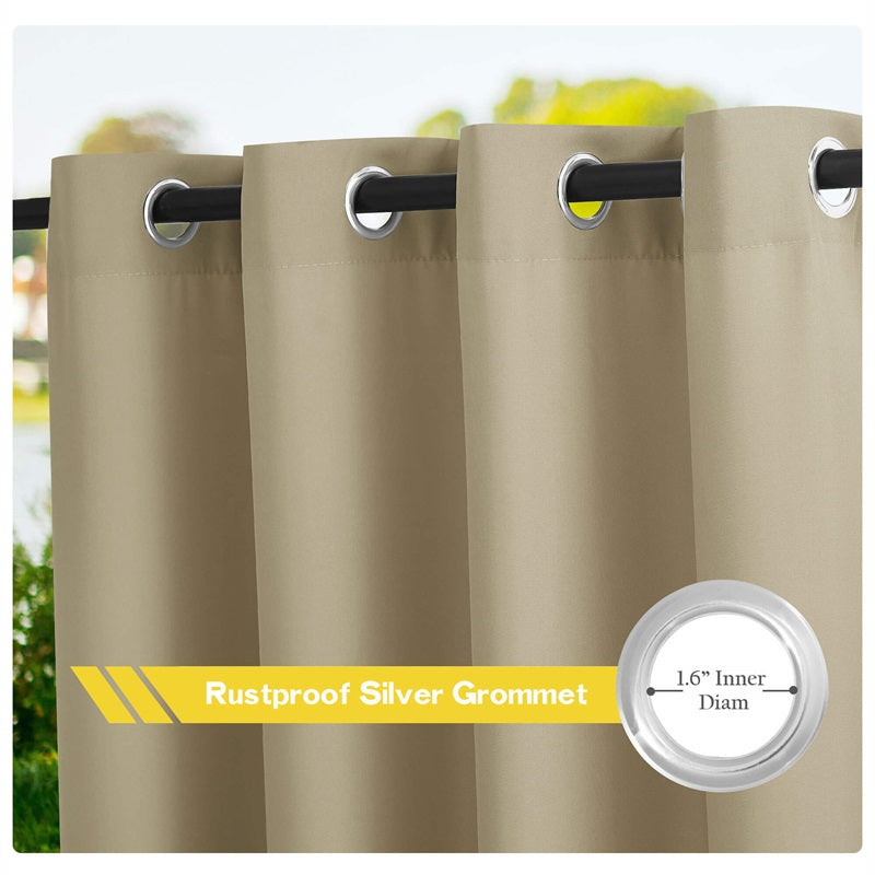 Grommet Windproof Waterproof Outdoor Curtains Canvas Curtains for Patio 1 Panel | Outdoor Canvas