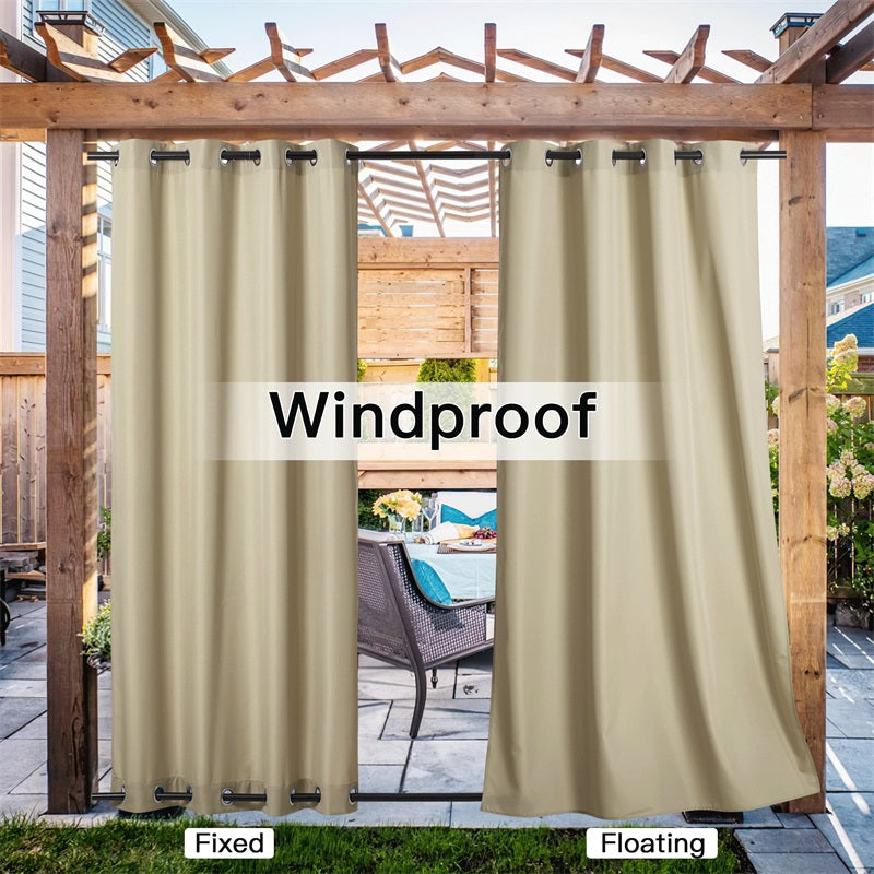 Grommet Windproof Waterproof Outdoor Curtains Canvas Curtains for Patio 1 Panel | Outdoor Canvas