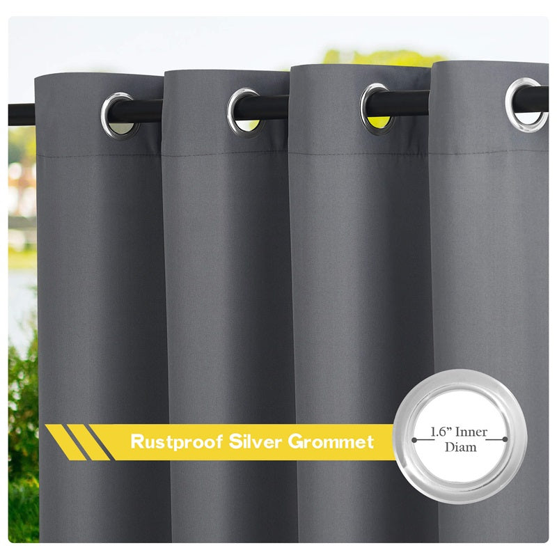 Grommet Windproof Waterproof Outdoor Curtains Canvas Curtains for Patio 1 Panel | Outdoor Canvas