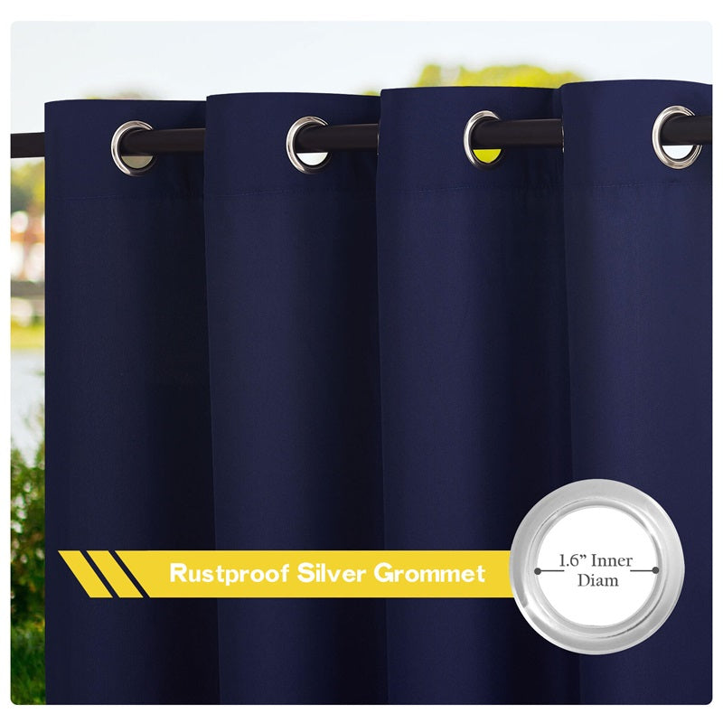 Grommet Windproof Waterproof Outdoor Curtains Canvas Curtains for Patio 1 Panel | Outdoor Canvas