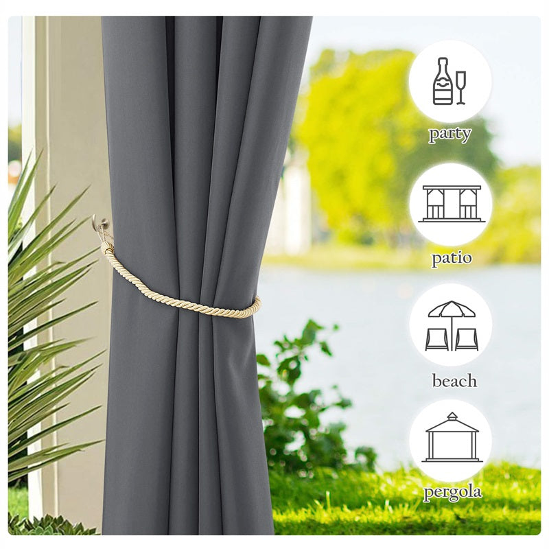 Grommet Windproof Waterproof Outdoor Curtains Canvas Curtains for Patio 1 Panel | Outdoor Canvas