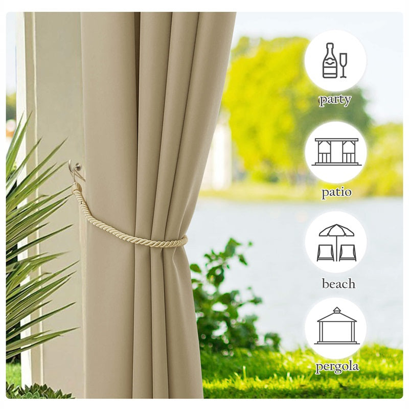 Grommet Windproof Waterproof Outdoor Curtains Canvas Curtains for Patio 1 Panel | Outdoor Canvas