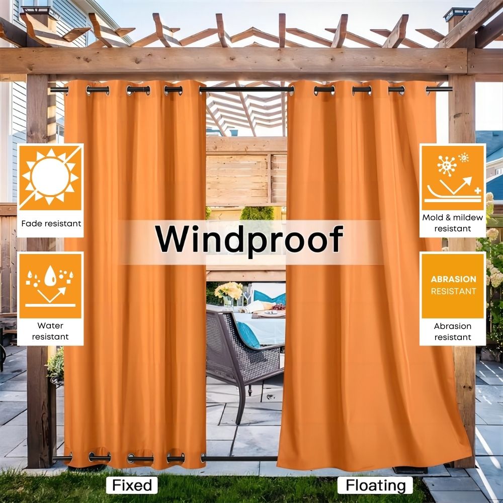 Grommet Windproof Waterproof Outdoor Curtains Canvas Curtains for Patio 1 Panel | Outdoor Canvas