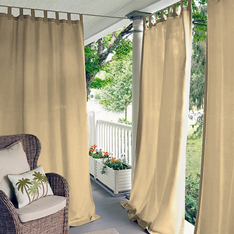 Porch Deck Waterproof Tab Top Outdoor Curtains 1 Panel | Outdoor Standard