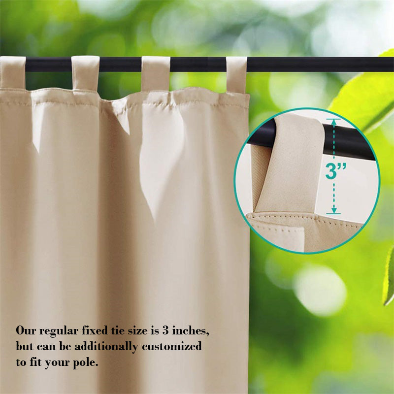 Porch Deck Waterproof Tab Top Outdoor Curtains 1 Panel | Outdoor Standard