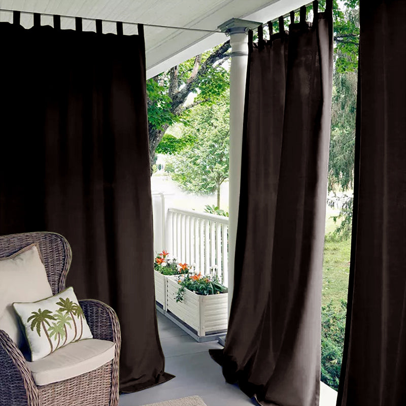 Porch Deck Waterproof Tab Top Outdoor Curtains 1 Panel | Outdoor Standard