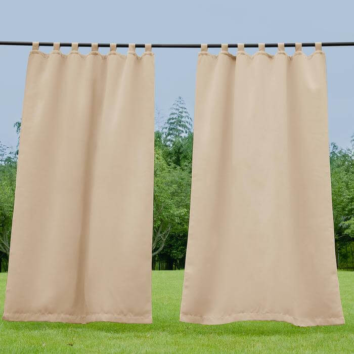 Porch Deck Waterproof Tab Top Outdoor Curtains 1 Panel | Outdoor Standard