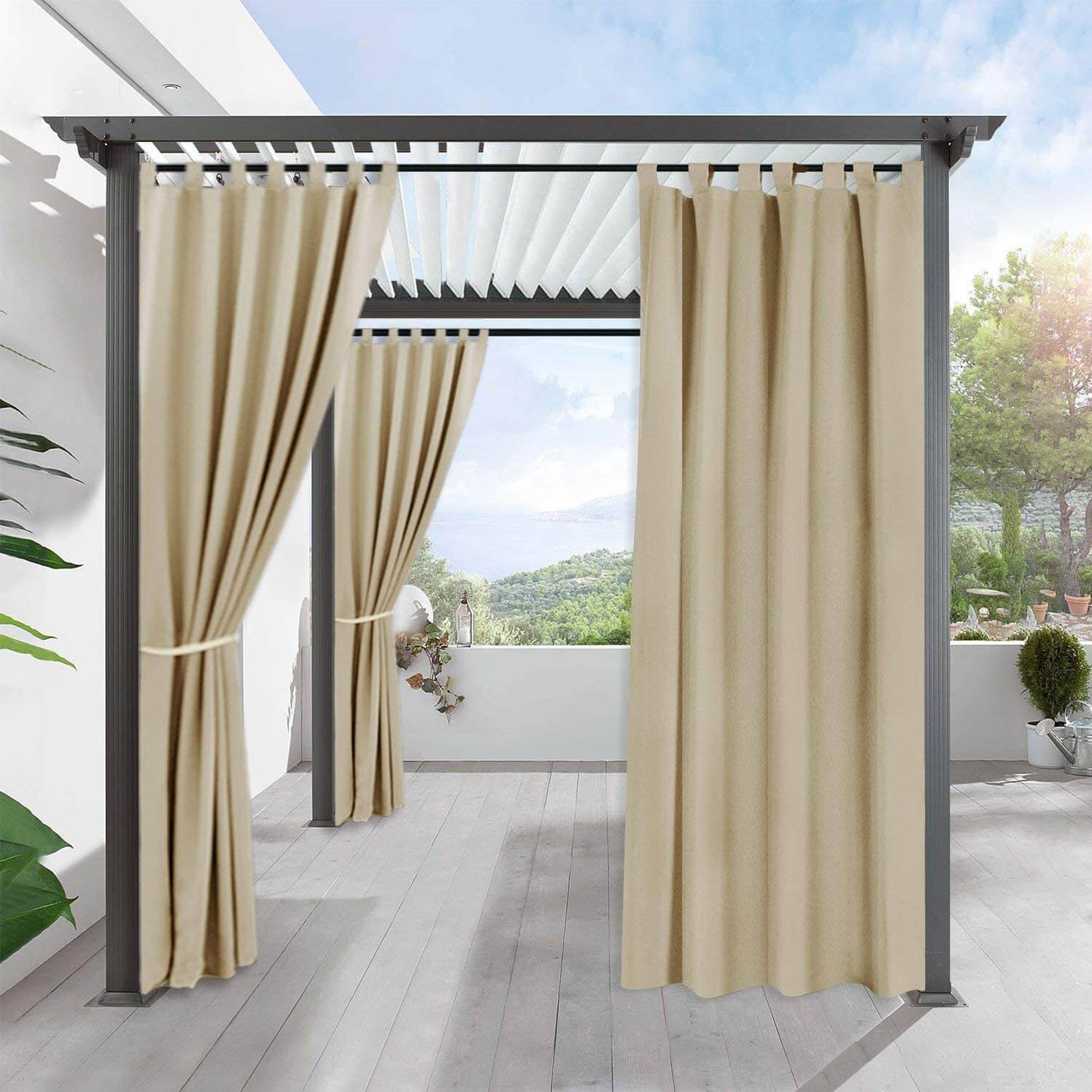 Porch Deck Waterproof Tab Top Outdoor Curtains 1 Panel | Outdoor Standard