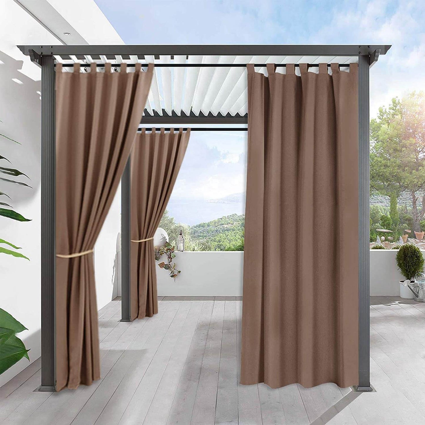 Porch Deck Waterproof Tab Top Outdoor Curtains 1 Panel | Outdoor Standard
