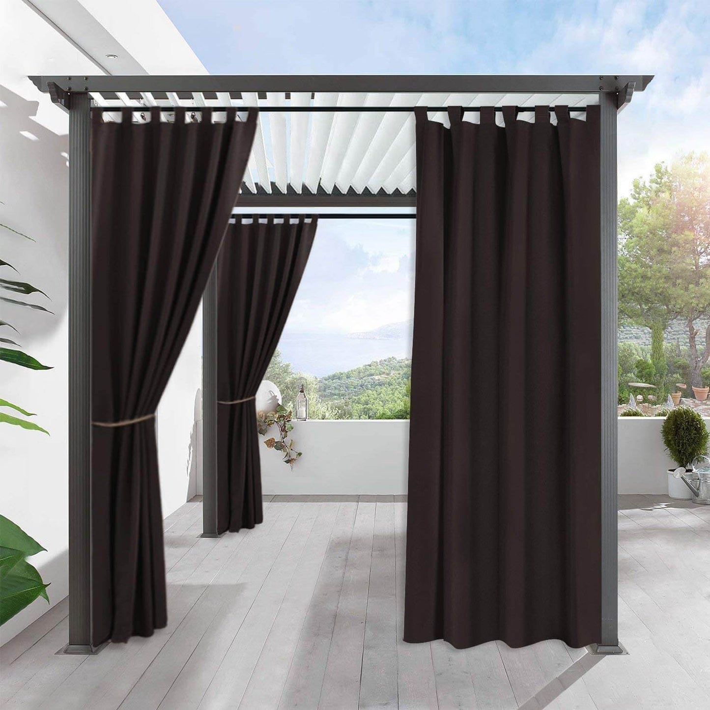 Porch Deck Waterproof Tab Top Outdoor Curtains 1 Panel | Outdoor Standard