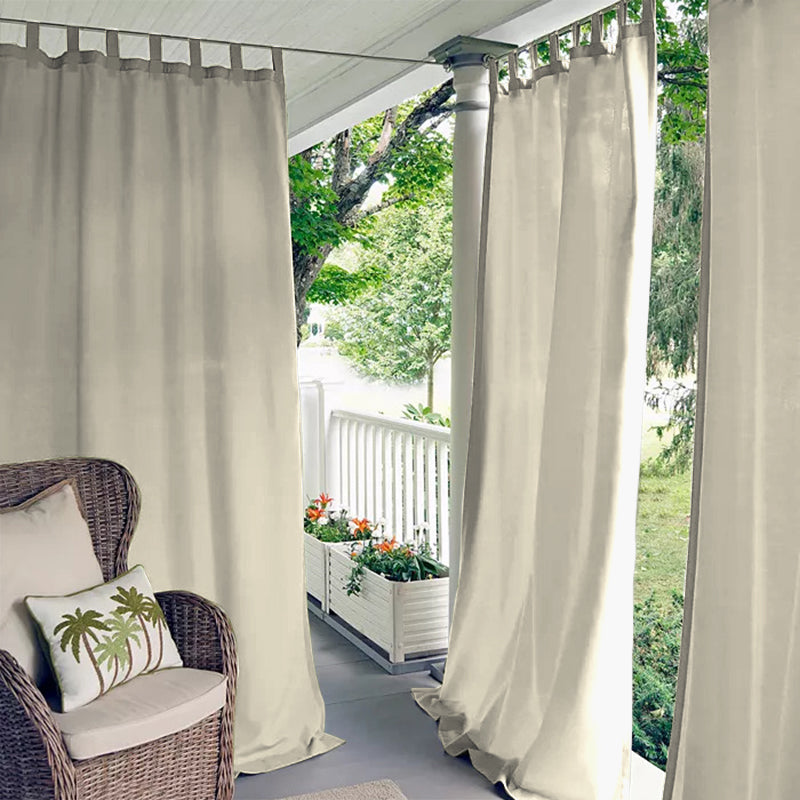 Porch Deck Waterproof Tab Top Outdoor Curtains 1 Panel | Outdoor Standard
