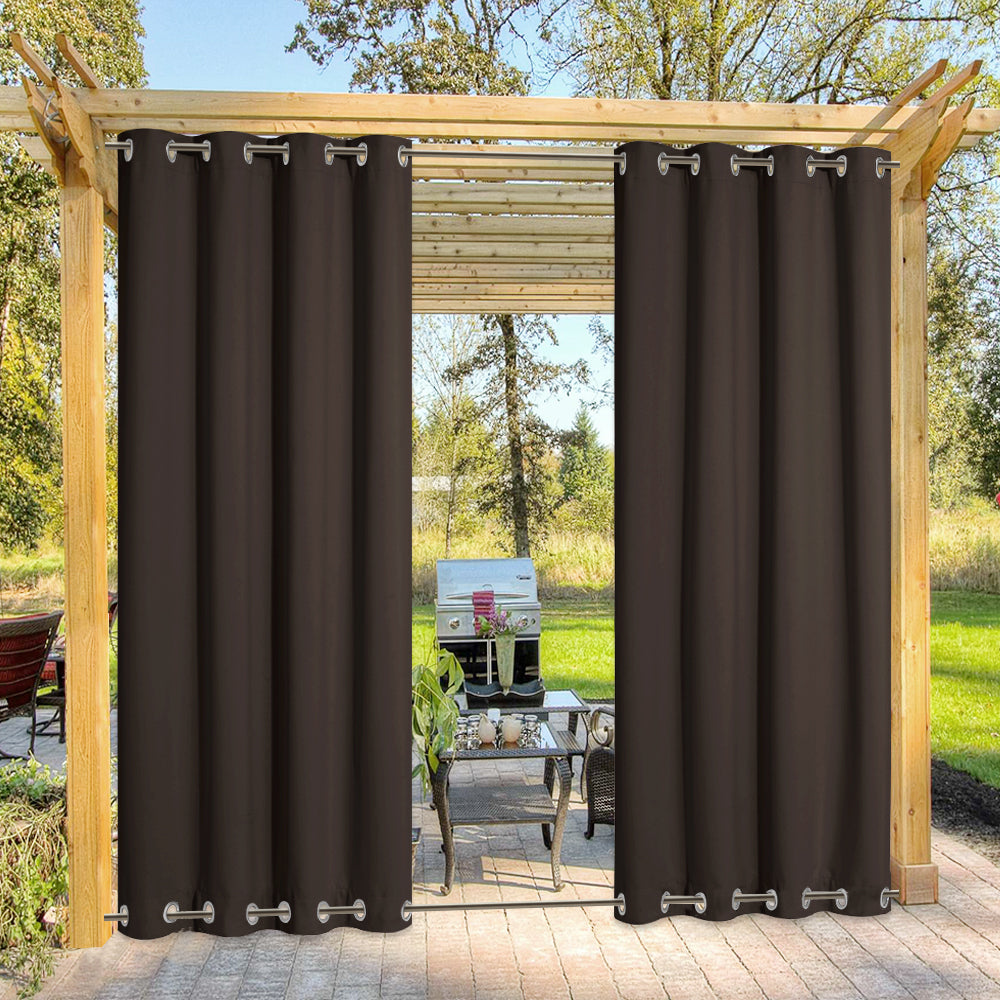 Top & Bottom Grommet Windproof Outdoor Curtains for Patio 1 Panel | Outdoor Standard