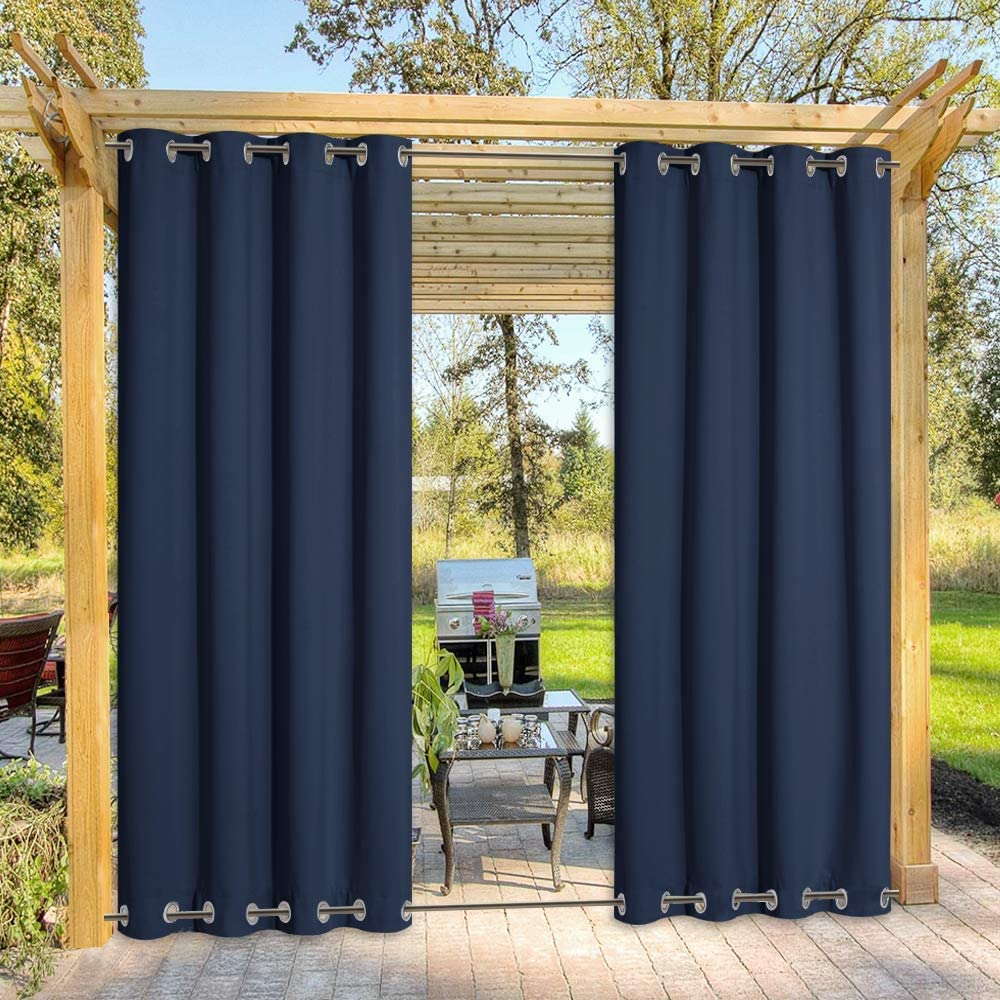 Top & Bottom Grommet Windproof Outdoor Curtains for Patio 1 Panel | Outdoor Standard