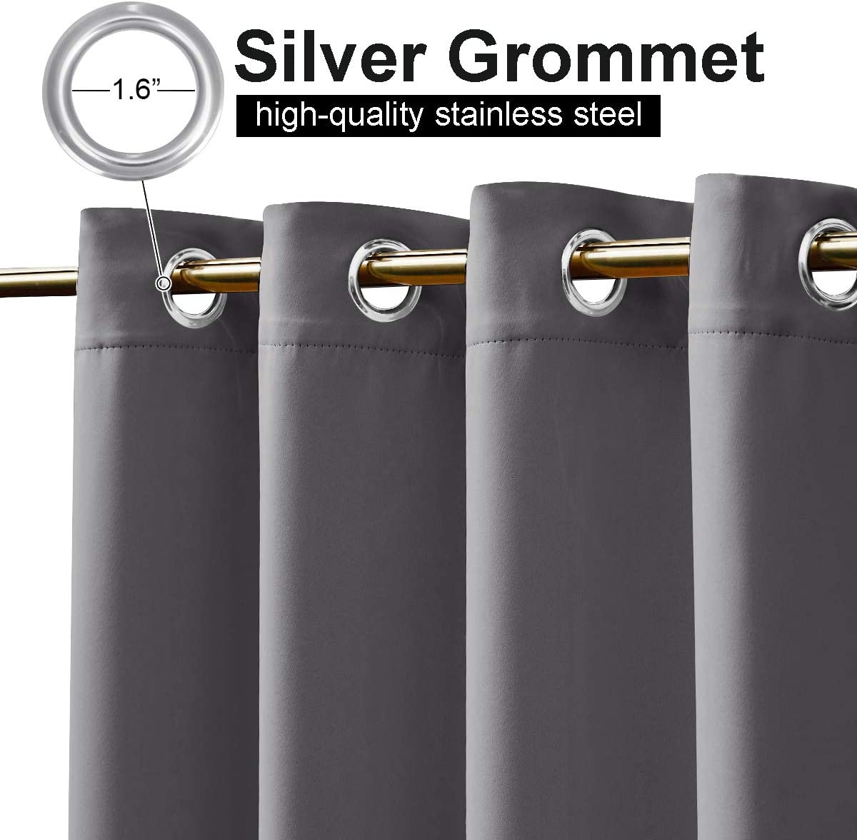 Top & Bottom Grommet Windproof Outdoor Curtains for Patio 1 Panel | Outdoor Standard