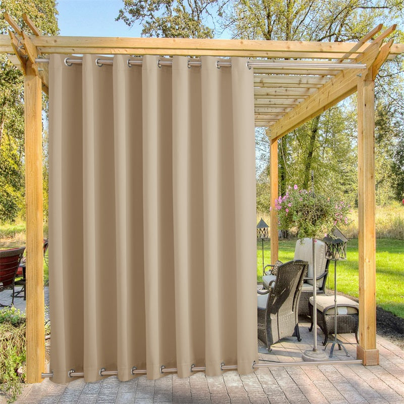Top & Bottom Grommet Windproof Outdoor Curtains for Patio 1 Panel | Outdoor Standard