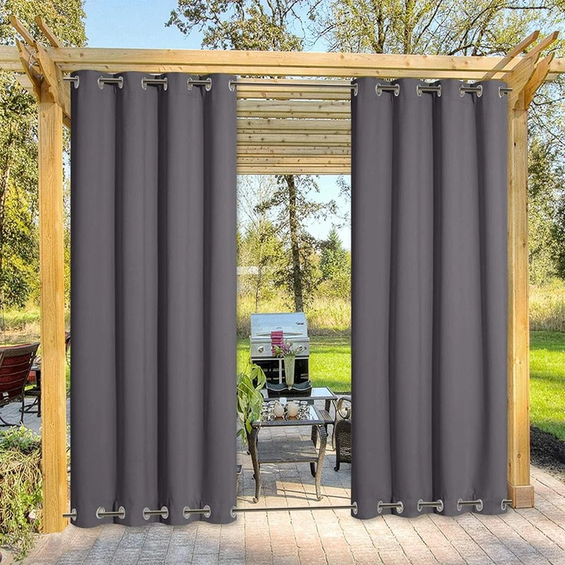 Top & Bottom Grommet Windproof Outdoor Curtains for Patio 1 Panel | Outdoor Standard