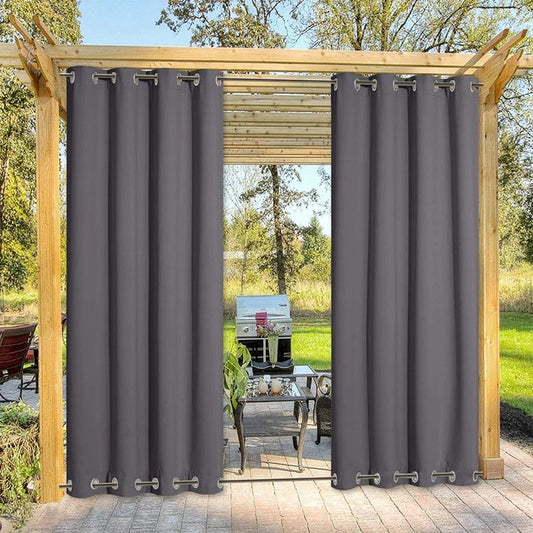Top & Bottom Grommet Windproof Outdoor Curtains for Patio 1 Panel | Outdoor Standard