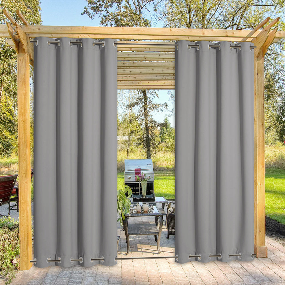 Top & Bottom Grommet Windproof Outdoor Curtains for Patio 1 Panel | Outdoor Standard