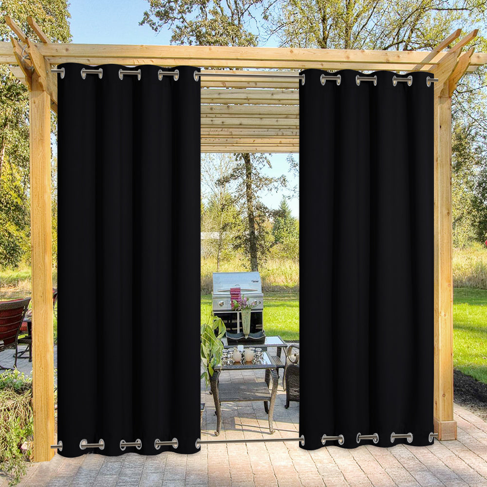 Top & Bottom Grommet Windproof Outdoor Curtains for Patio 1 Panel | Outdoor Standard