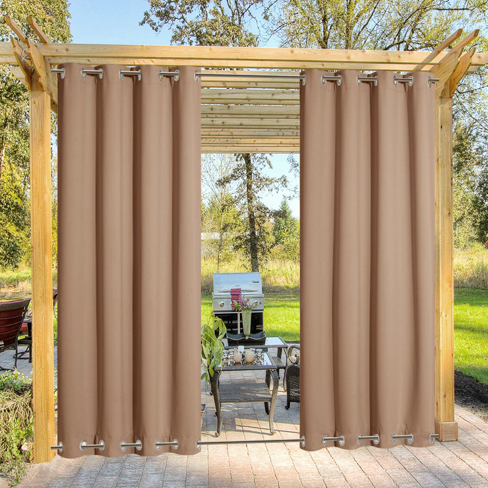 Top & Bottom Grommet Windproof Outdoor Curtains for Patio 1 Panel | Outdoor Standard