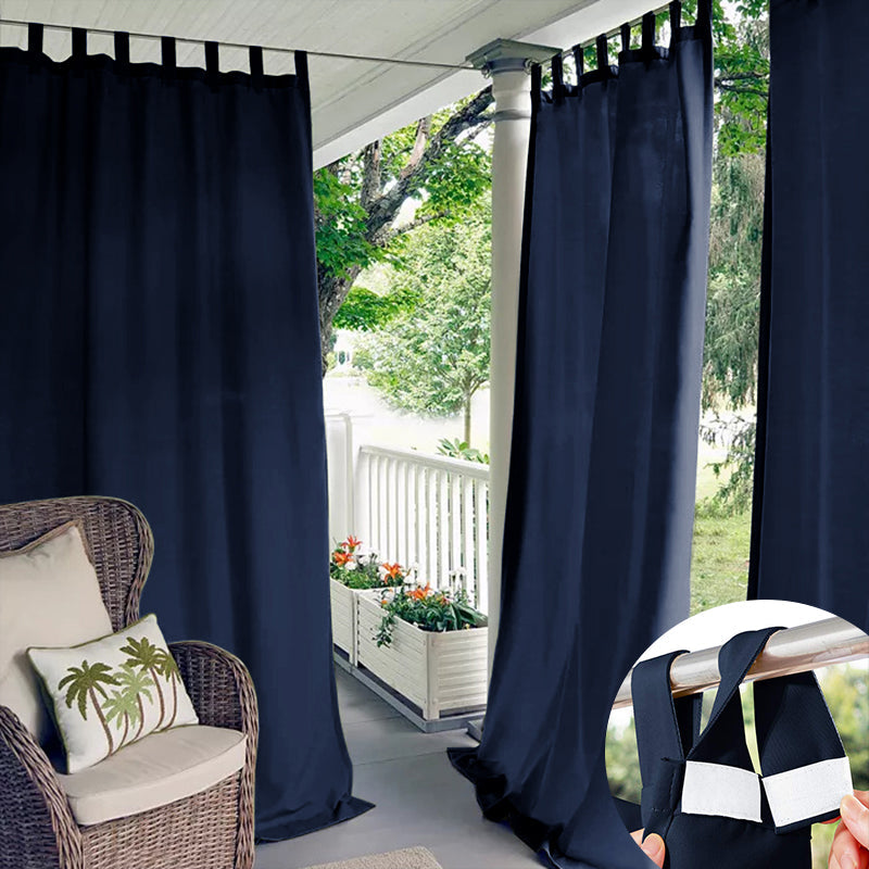 Velcro Tab Top Waterproof Outdoor Curtains for Garage / Patio, 1 Panel | Outdoor Standard