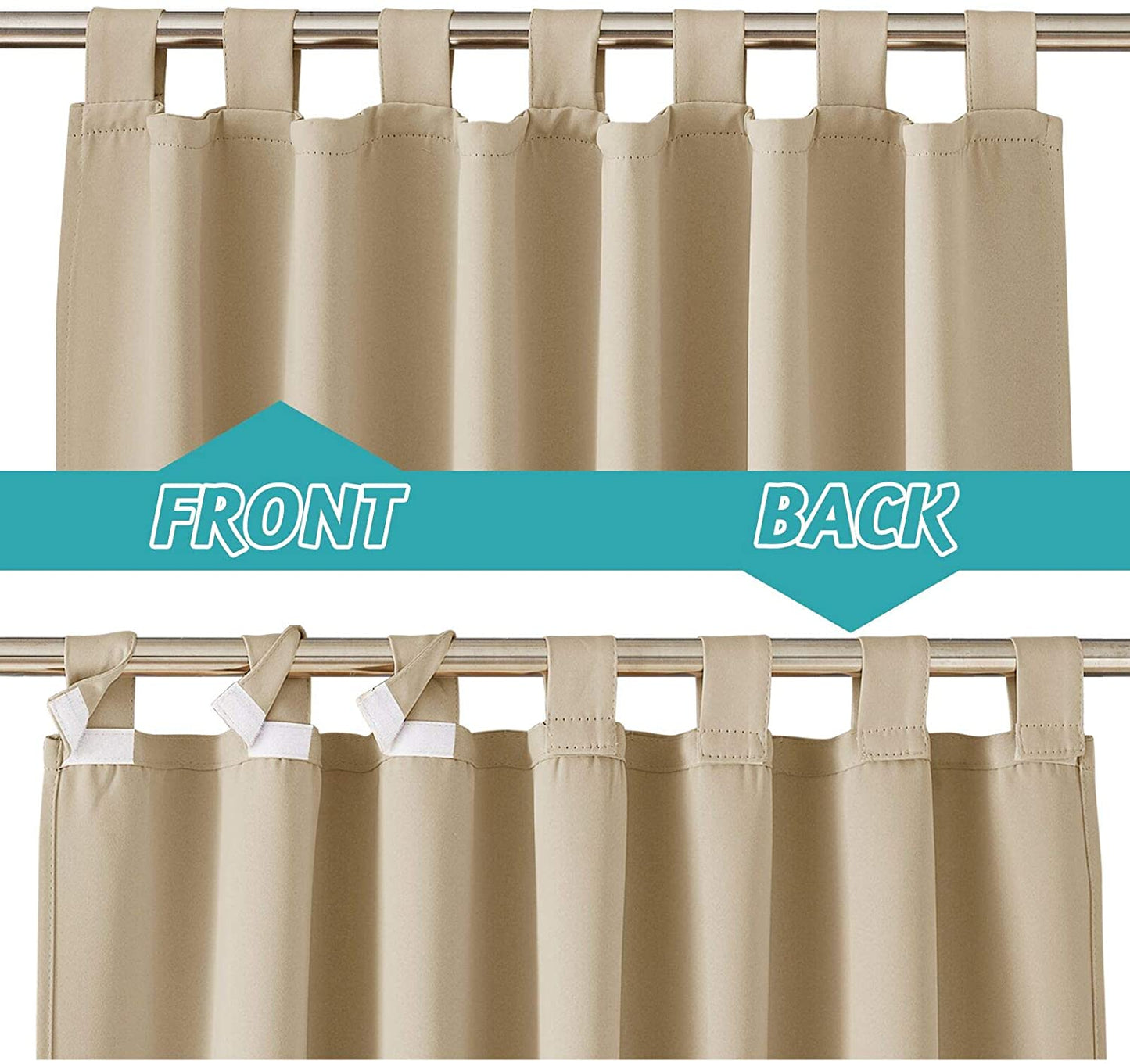 Velcro Tab Top Waterproof Outdoor Curtains for Garage / Patio, 1 Panel | Outdoor Standard