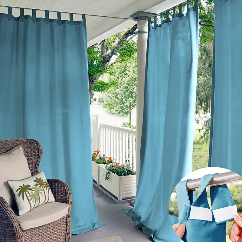 Velcro Tab Top Waterproof Outdoor Curtains for Garage / Patio, 1 Panel | Outdoor Standard