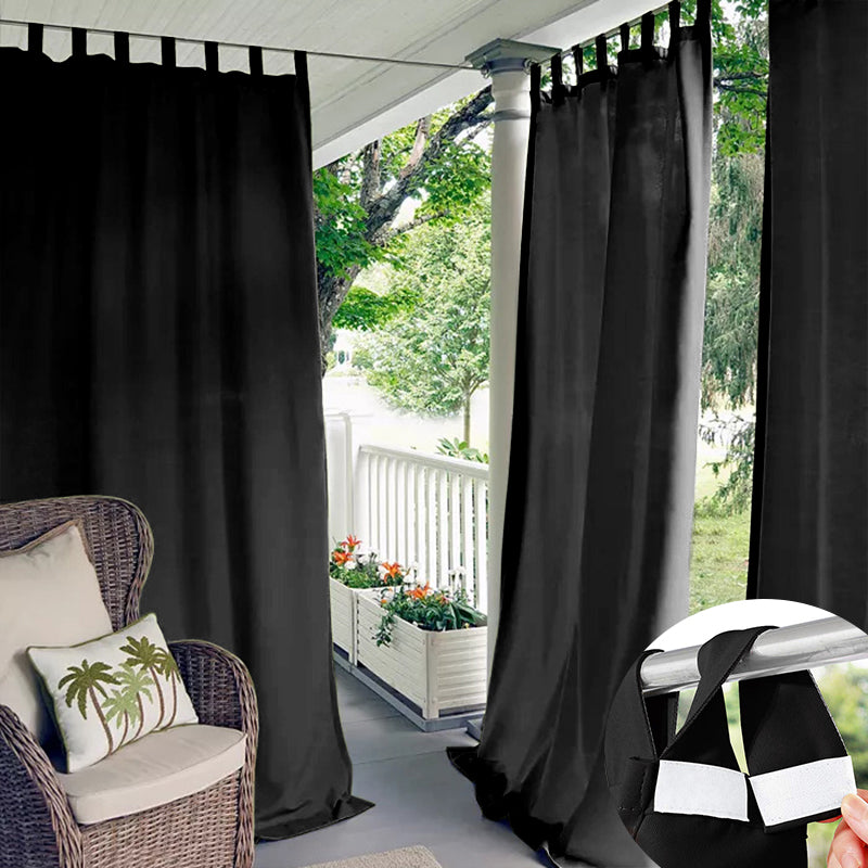 Velcro Tab Top Waterproof Outdoor Curtains for Garage / Patio, 1 Panel | Outdoor Standard