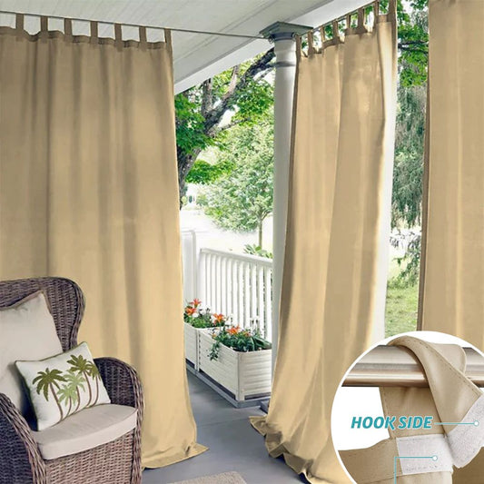 Velcro Tab Top Waterproof Outdoor Curtains for Garage / Patio, 1 Panel | Outdoor Standard