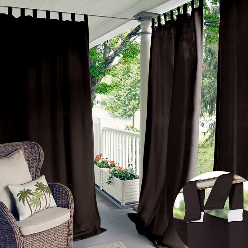 Velcro Tab Top Waterproof Outdoor Curtains for Garage / Patio, 1 Panel | Outdoor Standard